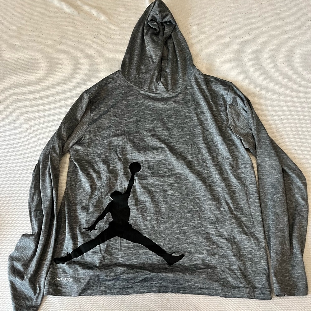Pre owned, like new boys long sleeve dri-fit shirt by “JORDAN”